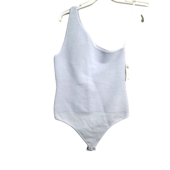 Abercrombie & Fitch One Shoulder Ribbed Bodysuit Blue Size M NWT - Picture 1 of 4